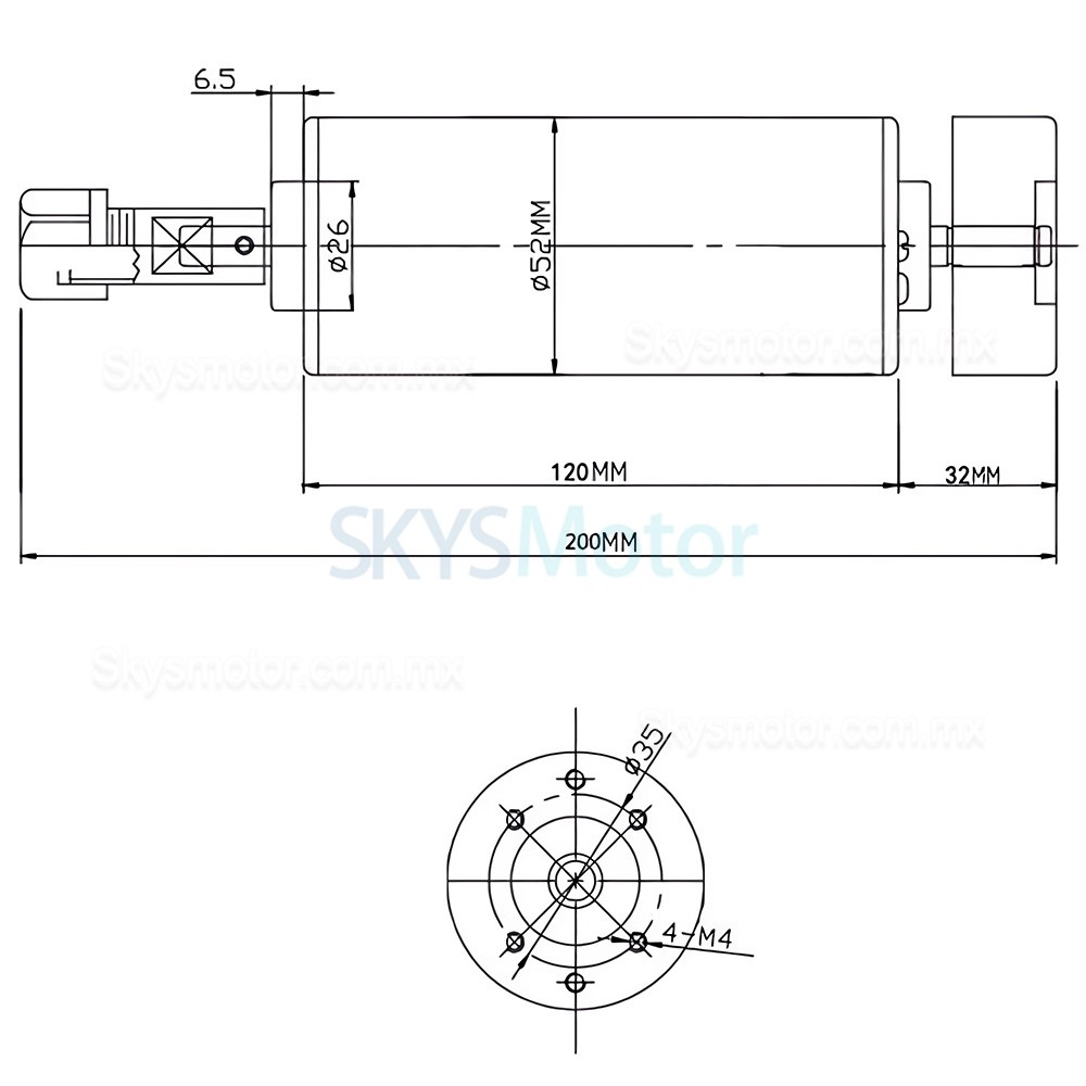 Motor de husillo CNC refrigerado por aire OSP001689, 48V, 500W, 12000rpm, pinza ER11/ER16 para grabado de PCB